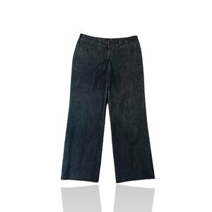 Sandro Sportswear Gray Denim Pleat-Front Wide Leg Crop Pants Size 6